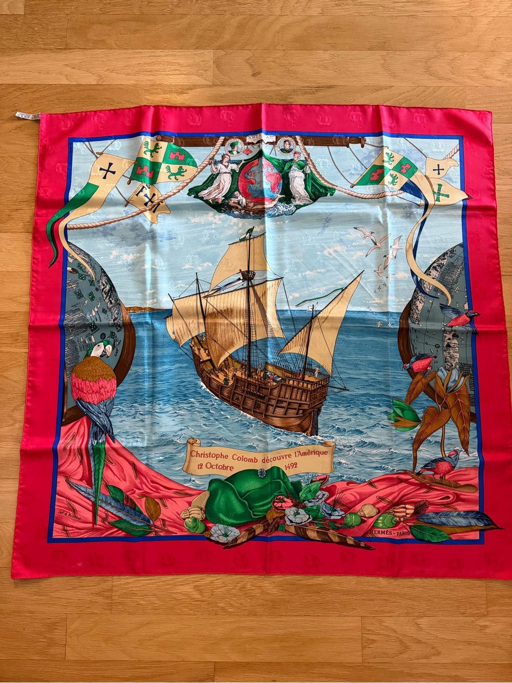 Hermes Silk Nautical Ship Scarf